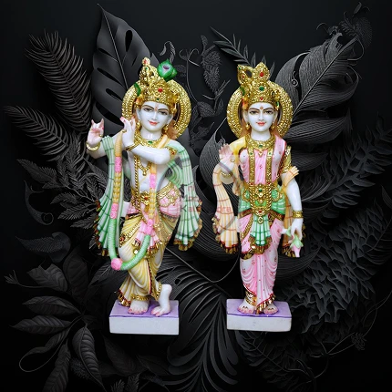 Radha Krishna marble idols