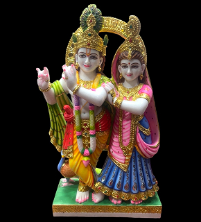Radha Krishna Marble Statue