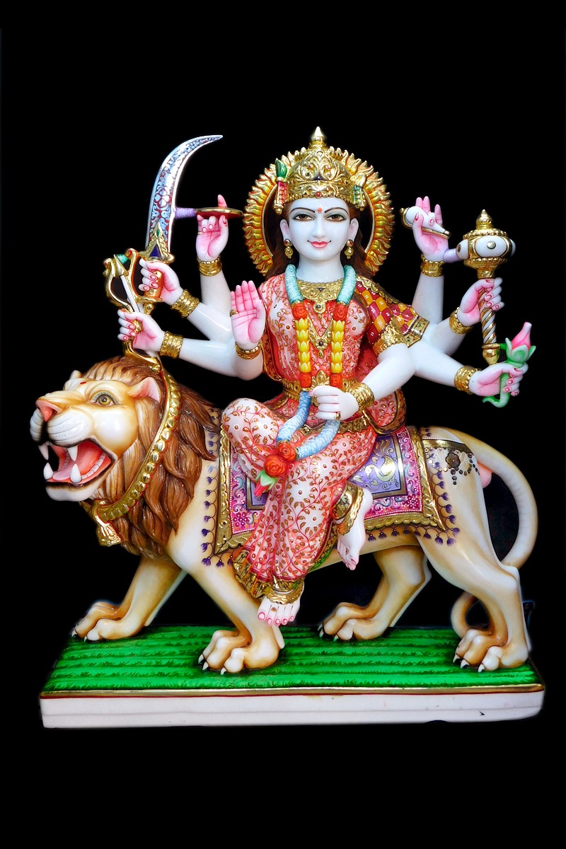Decorative Durga Mata on Lion Statue thumbnail